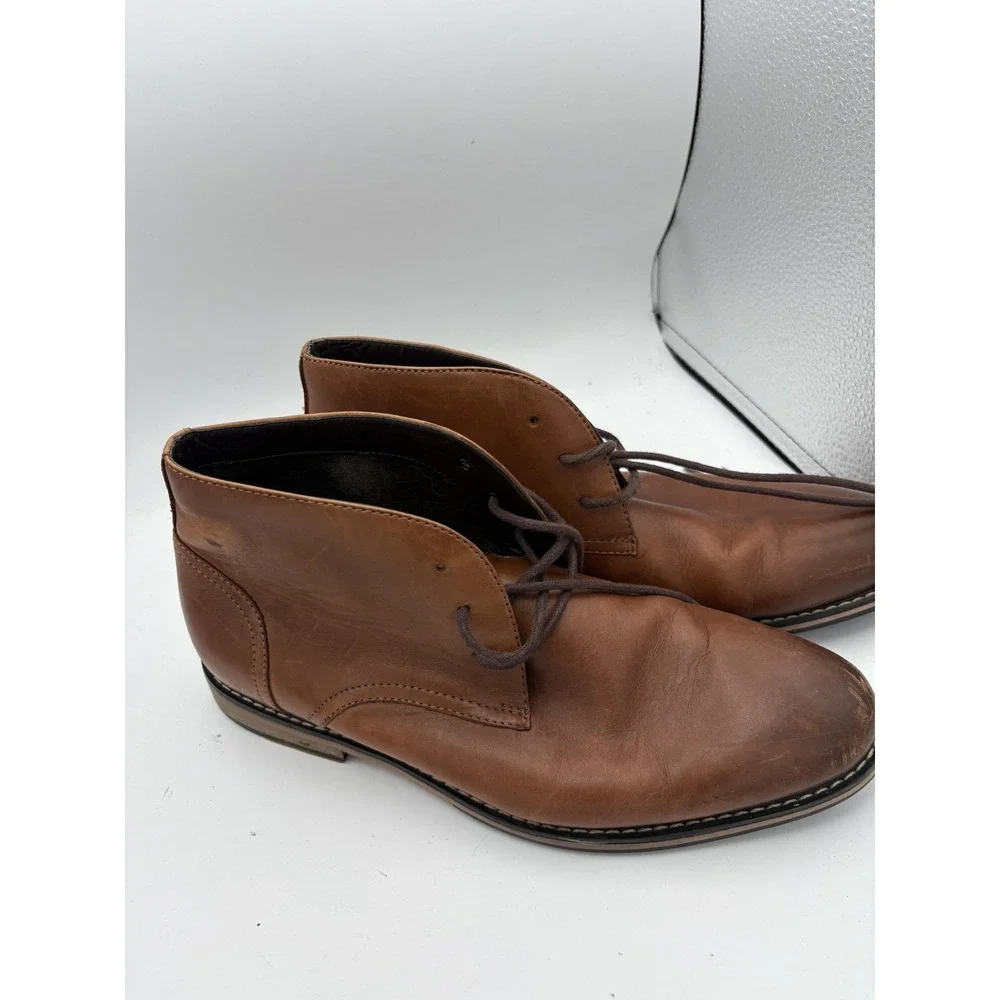 Brown Leather Chukka Dress Boots Mens Size 8‎ Ankle Lace Up Casual Work